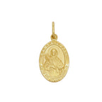 Pingente Santa Luzia Oval Pequeno em Ouro 18K