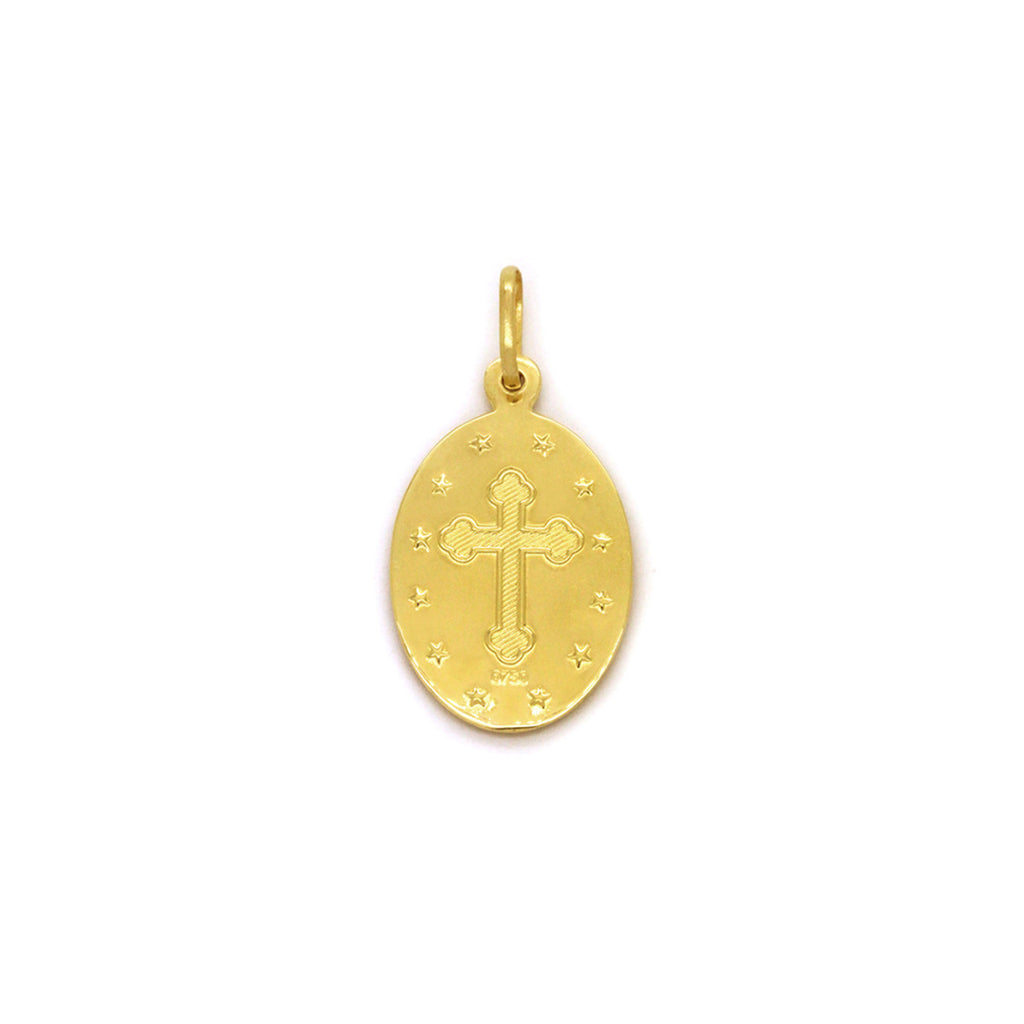 Pingente Santa Luzia Oval Pequeno em Ouro 18K