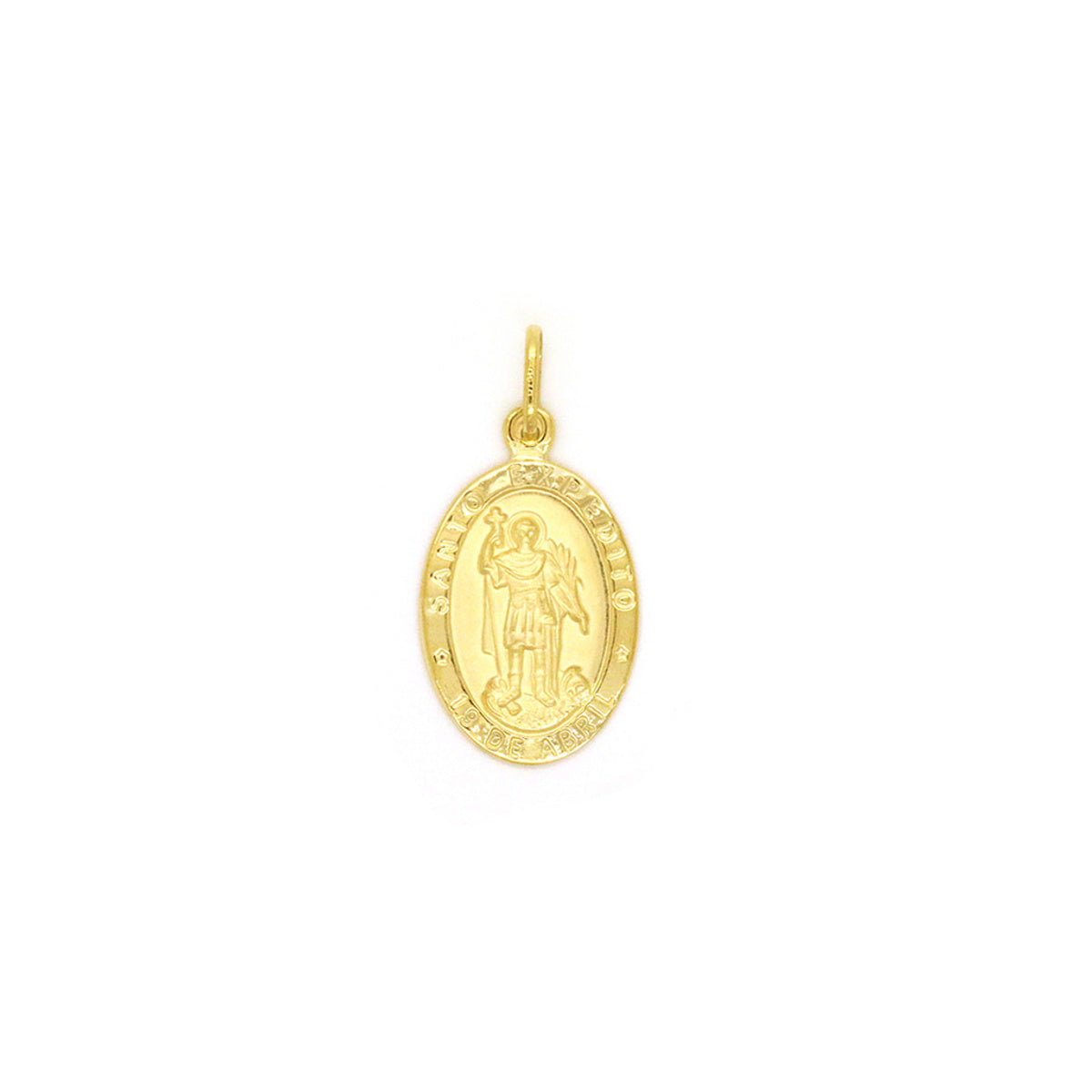 Pingente Santo Expedito Oval Grande em Ouro 18K