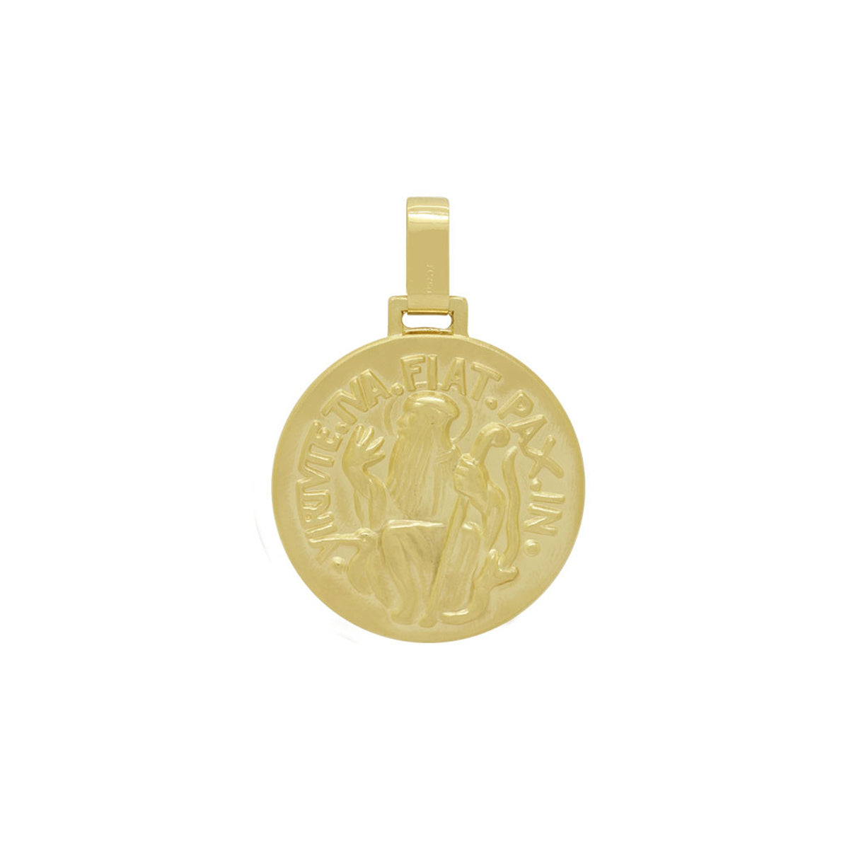 Pingente São Bento Redondo em Ouro 18K