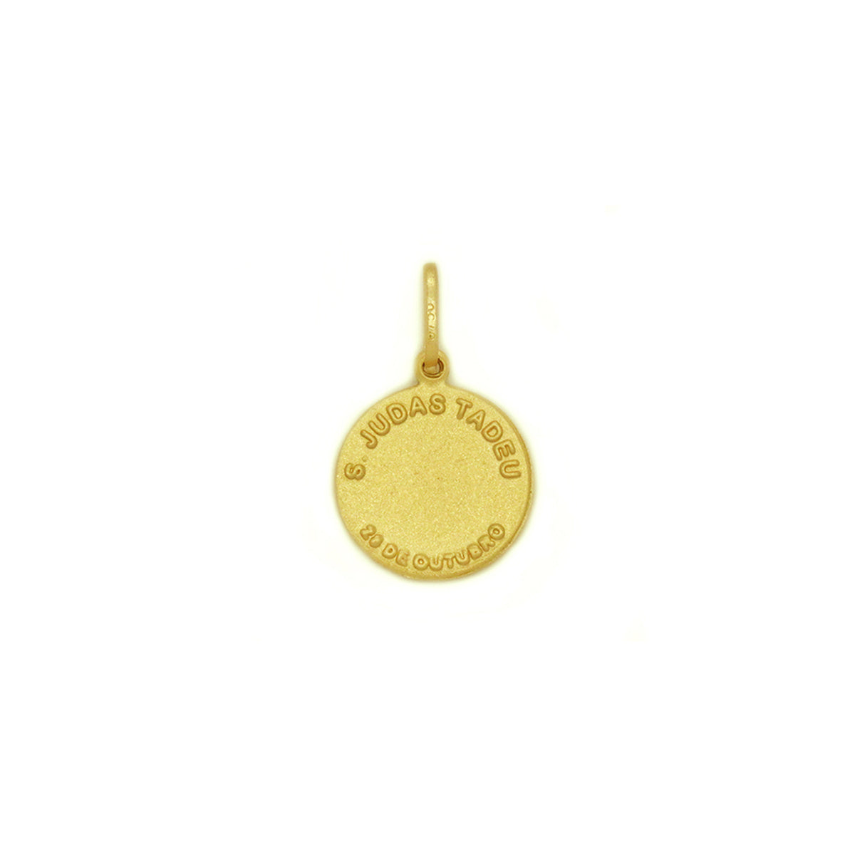 Pingente São Judas Tadeu Redondo Médio Oco Feminino em Ouro 18K