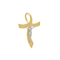 Pingente Cruz em Ouro 18K Bicolor