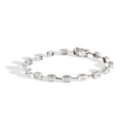 Pulseira Baguete Horizontal Diamantes em ouro branco – Rainha da Riviera