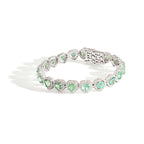 Pulseira Esmeralda Coração com Diamantes em ouro branco – Rainha da Riviera