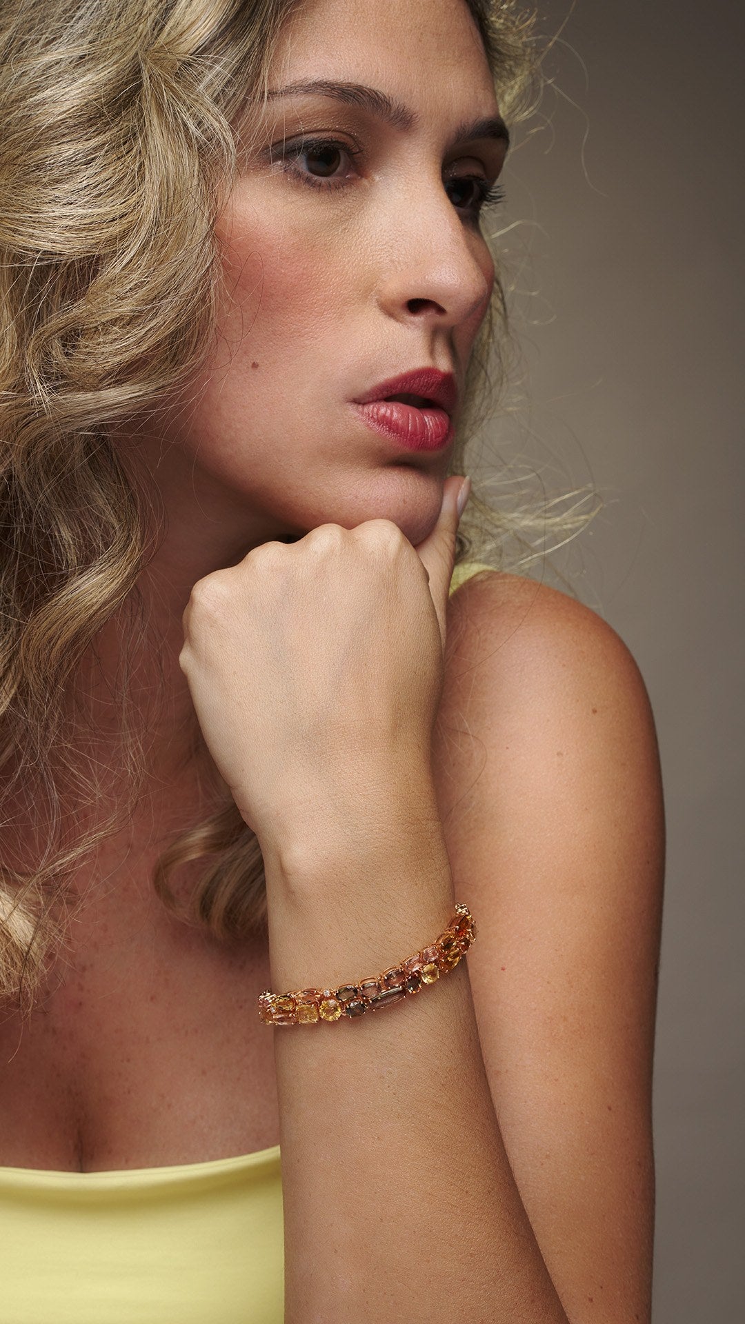 Pulseira Mix Topázio Imperial e Alexandrita em ouro rosé – foto 2