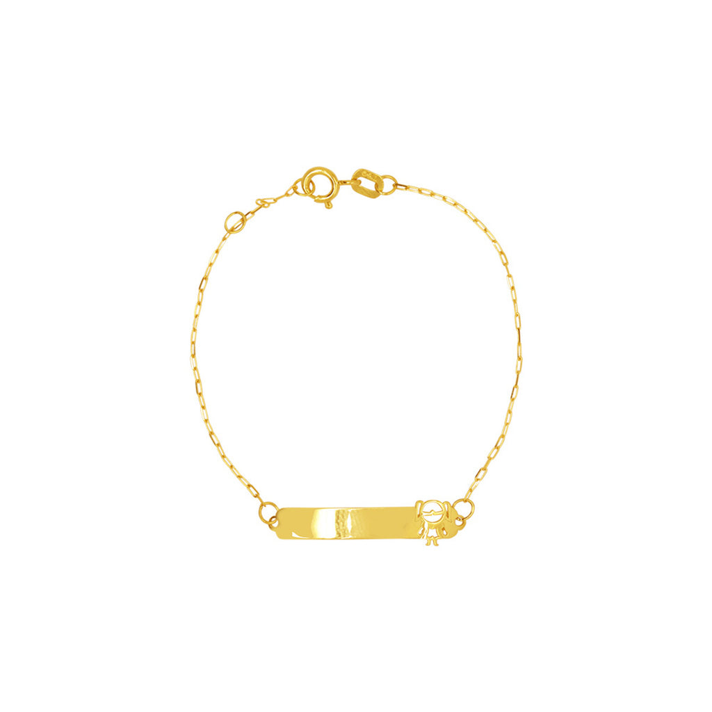 Pulseira Chapa Bitola 0,80 mm 13 cm em Ouro 18K