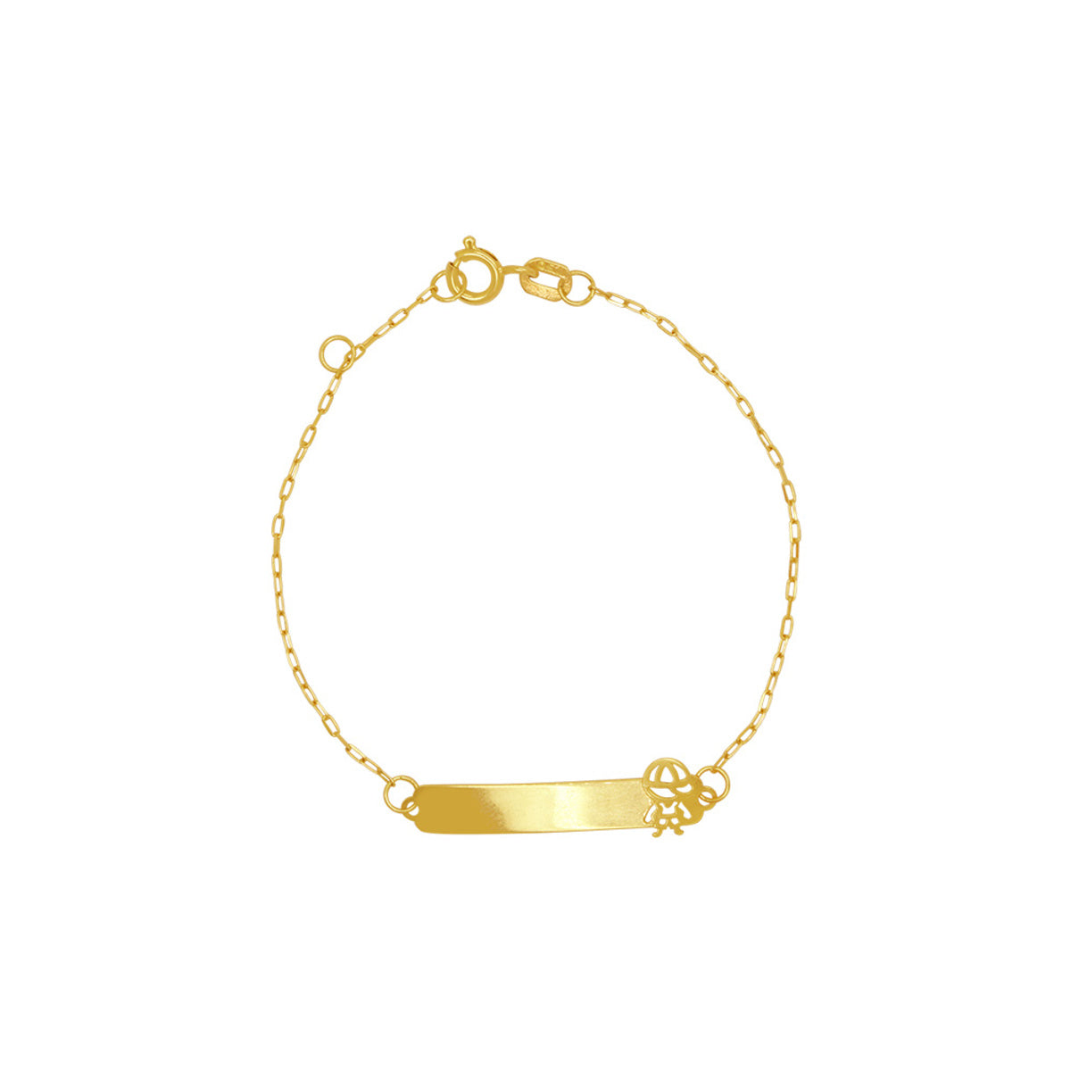 Pulseira Chapa Bitola 0,80 mm 13 cm em Ouro 18K