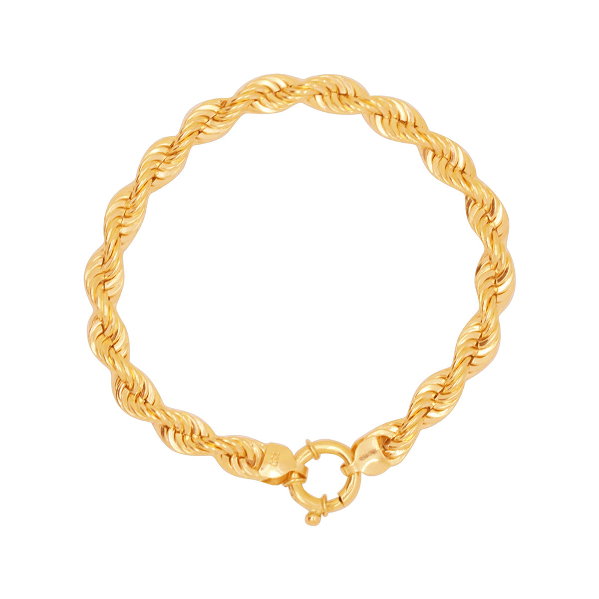 Pulseira Cordão Bitola 6,00 mm 19 cm em Ouro 18K