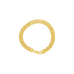 Pulseira Dupla Laminada Bitola 9,00 mm 21 cm em Ouro 18K