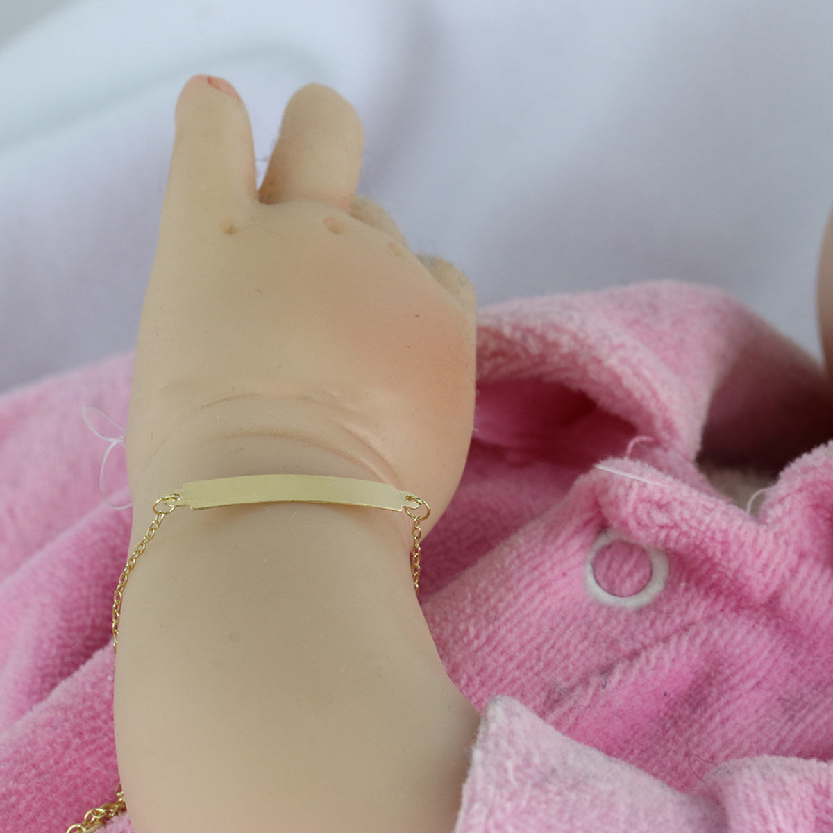 Pulseira de Elos da Rainha Bitola 1,00 mm 13 cm em Ouro 18K