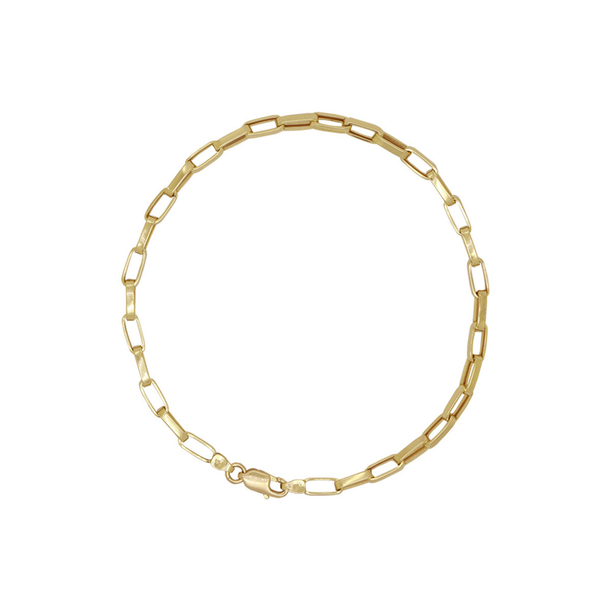 Pulseira de Elos da Rainha Bitola 3,00 mm 21 cm em Ouro 18K