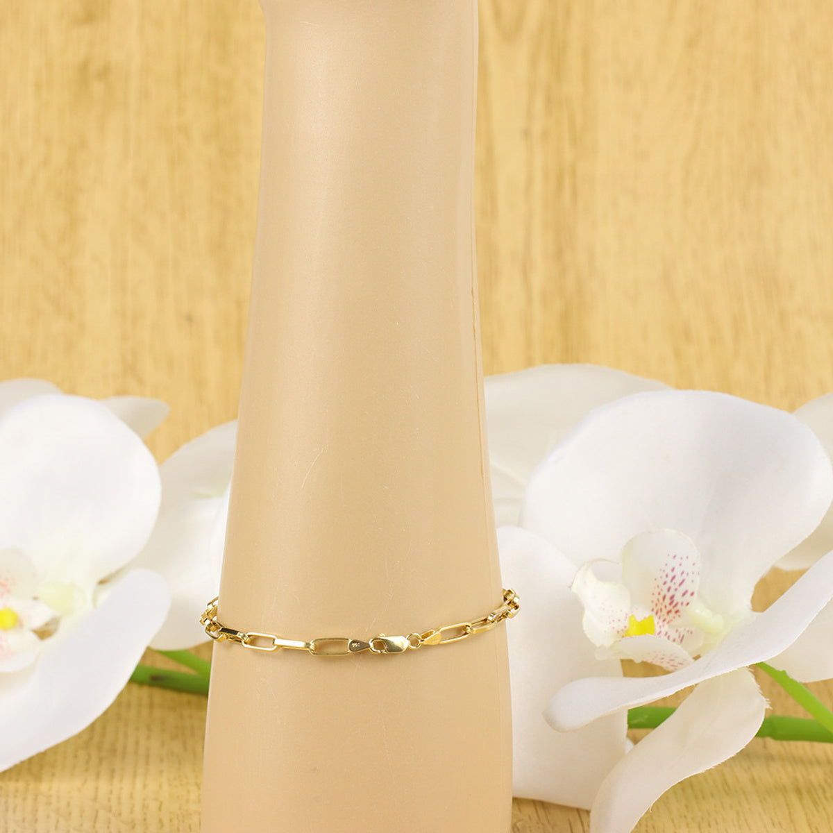 Pulseira de Elos da Rainha Bitola 3,90 mm 20 cm em Ouro 18K