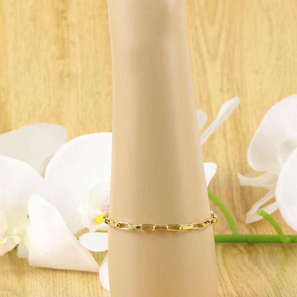 Pulseira de Elos da Rainha Bitola 4,10 mm 21 cm em Ouro 18K