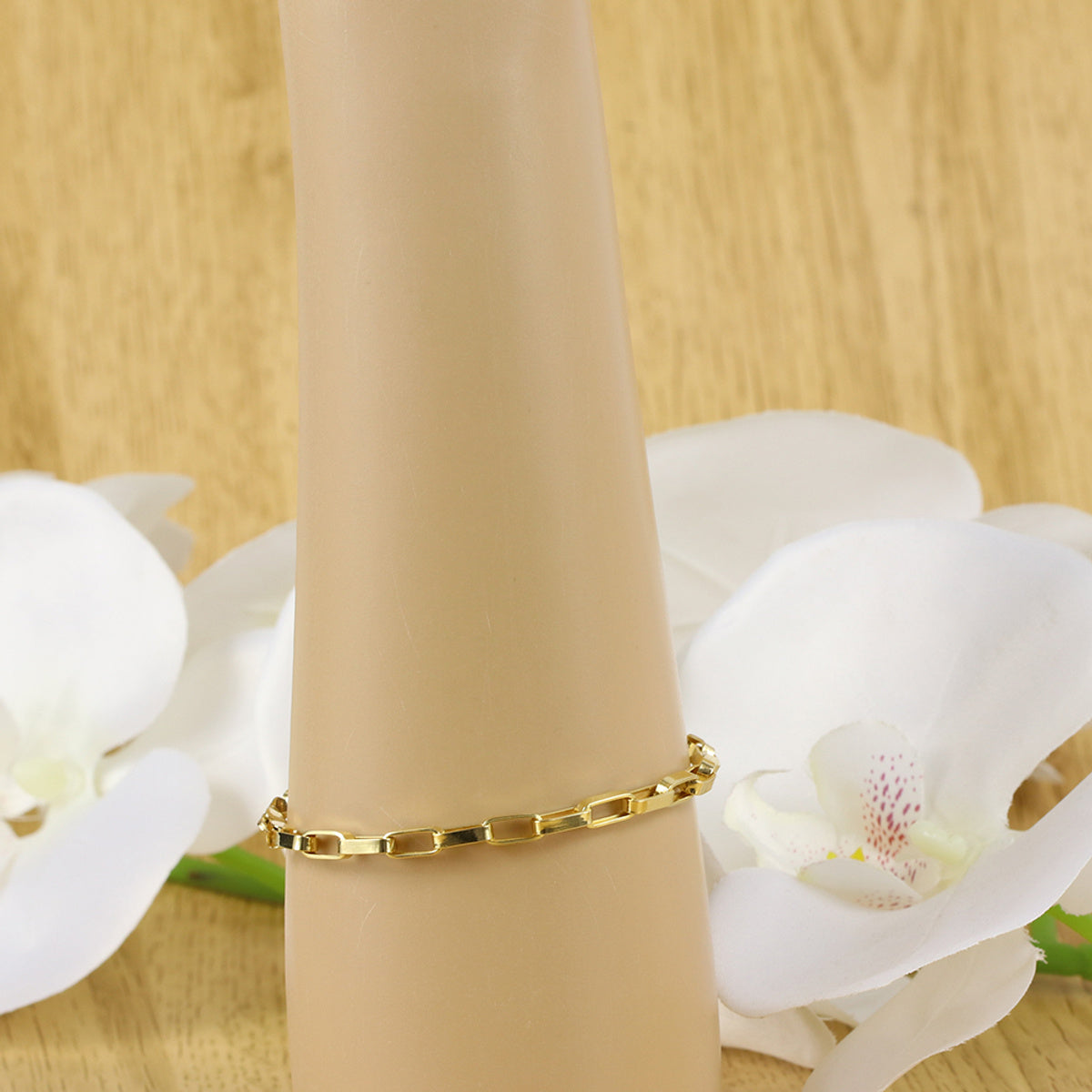 Pulseira de Elos da Rainha Bitola 4,20 mm 21 cm em Ouro 18K
