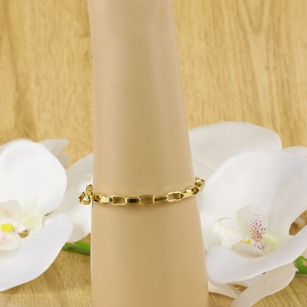 Pulseira de Elos da Rainha Bitola 5,00 mm 21 cm em Ouro 18K