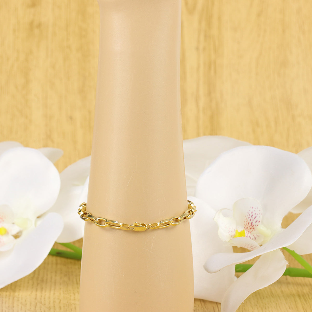 Pulseira de Elos da Rainha Bitola 5,50 mm 20 cm em Ouro 18K