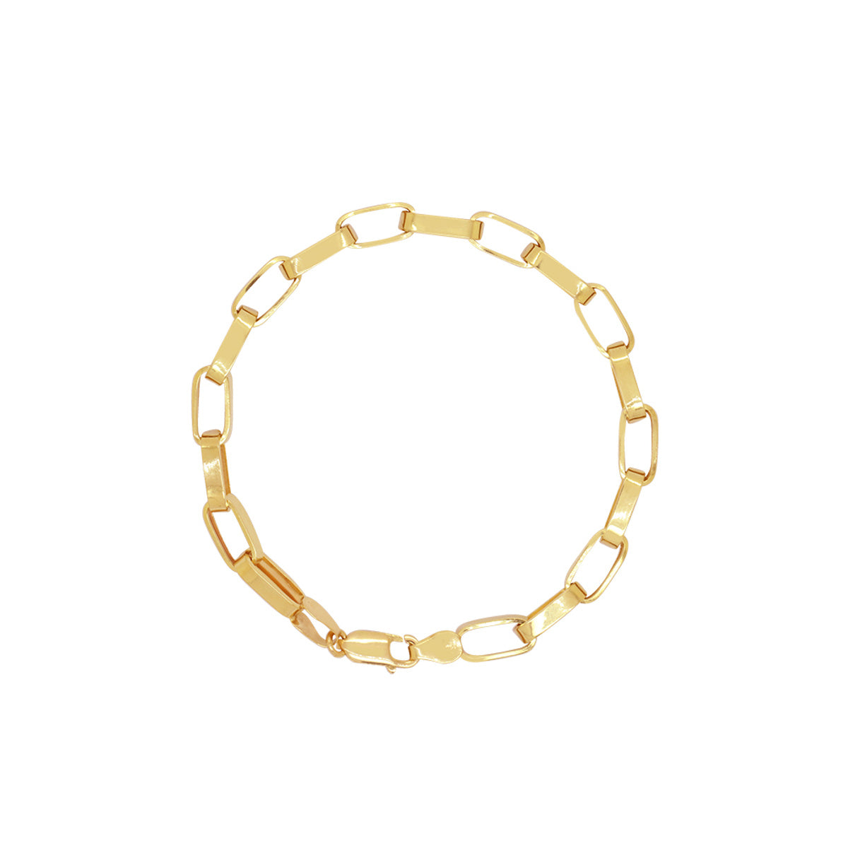 Pulseira de Elos da Rainha Bitola 6,00 mm 21 cm em Ouro 18K