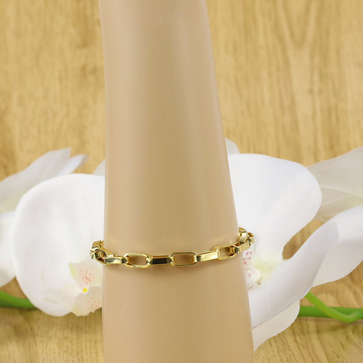 Pulseira de Elos da Rainha Bitola 6,00 mm 21 cm em Ouro 18K