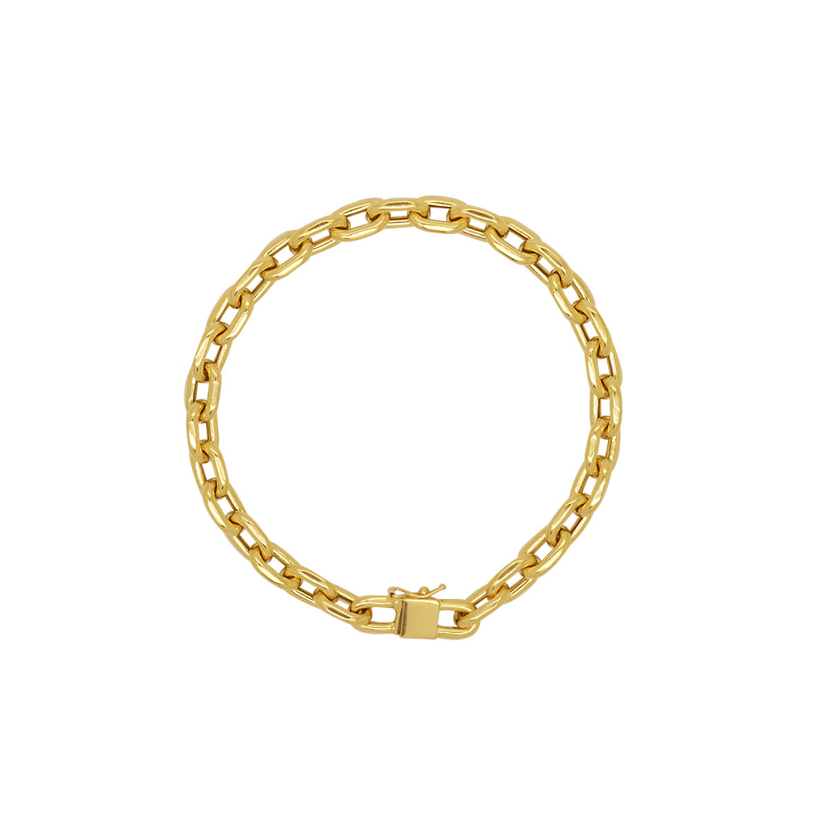 Pulseira de Elos da Rainha Bitola 6,50 mm 20 cm em Ouro 18K