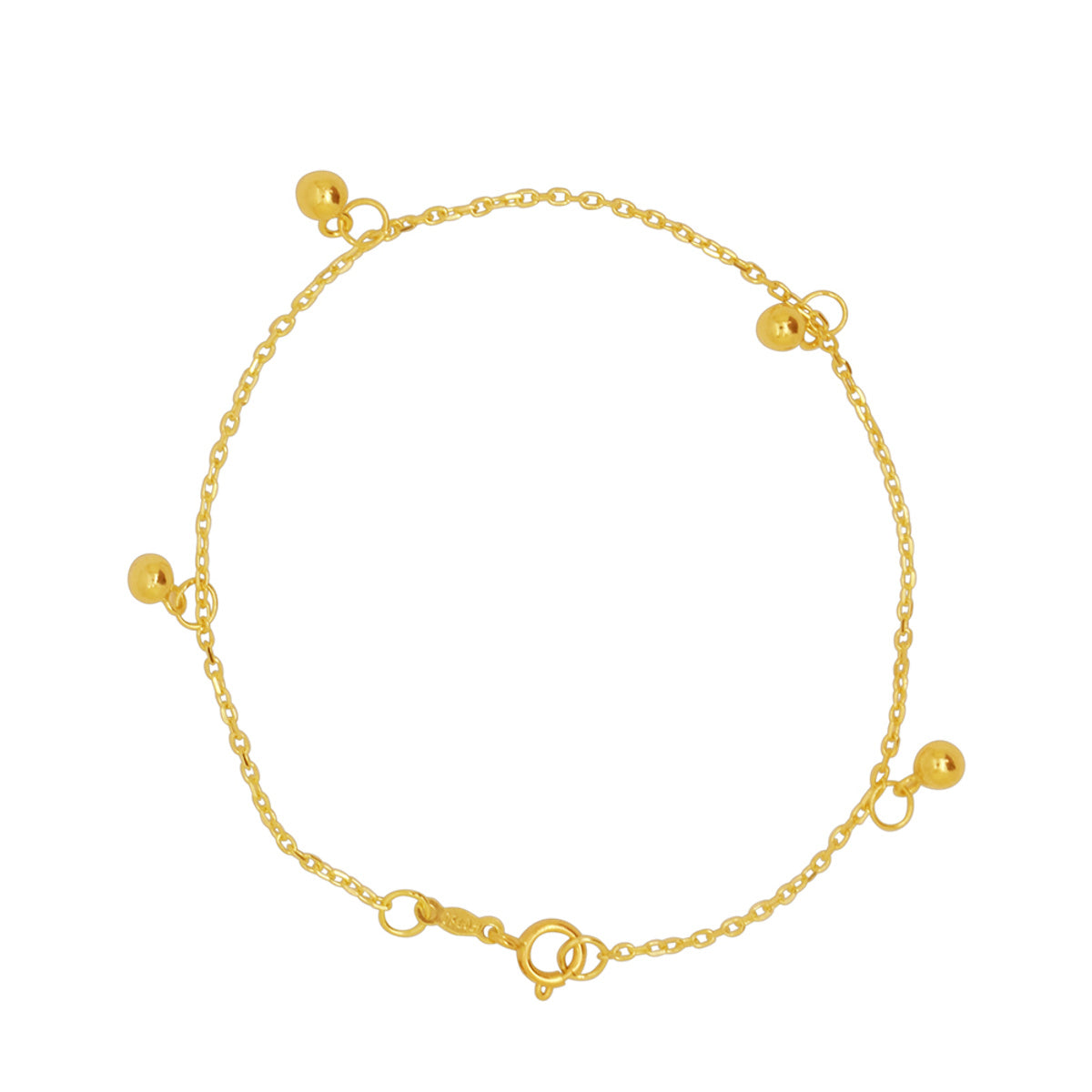 Pulseira de Elos da Rainha Desquinada Bitola 1,00 mm 15 cm em Ouro 18K