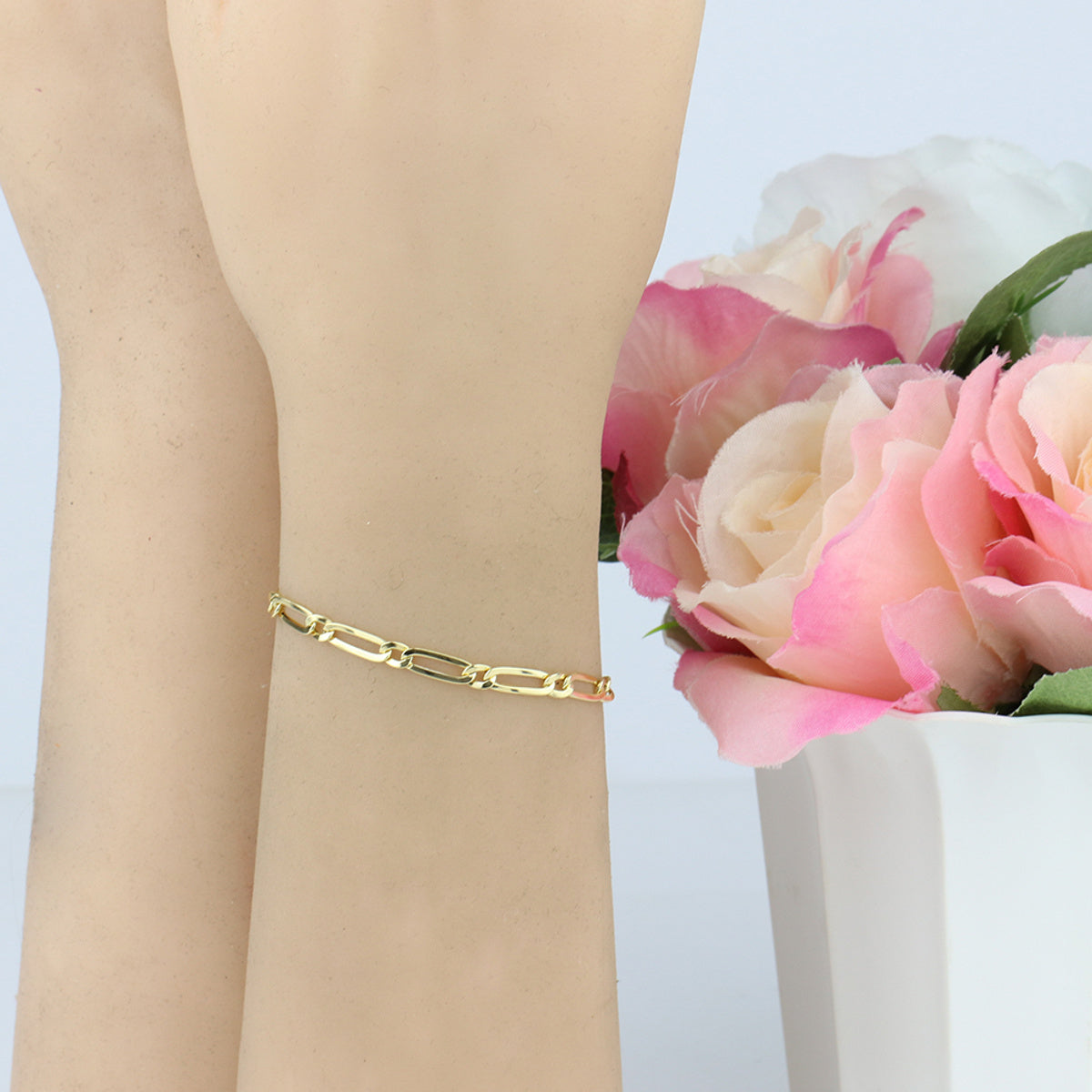 Pulseira Groumet 1x1 Bitola 4,60 mm em Ouro 18K