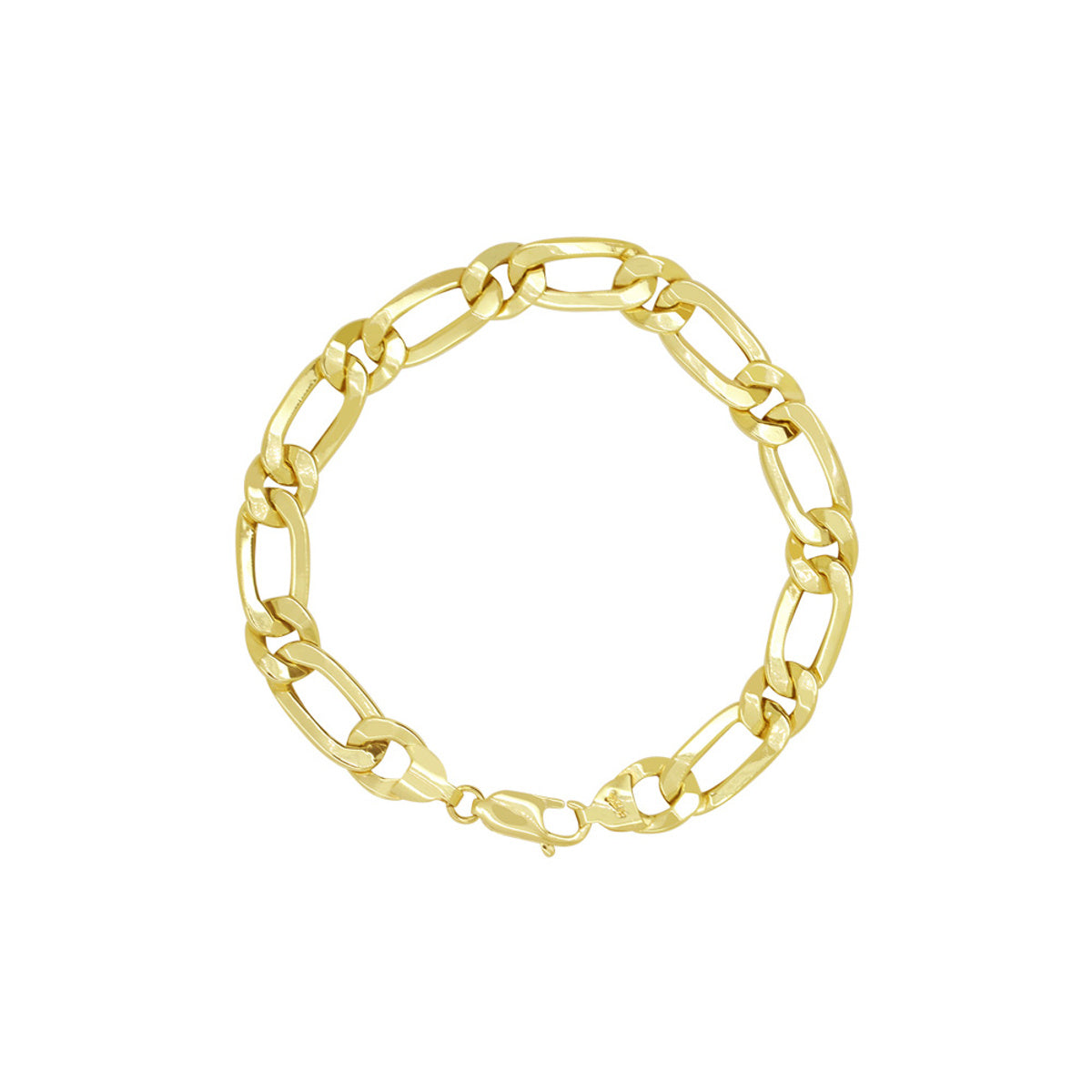 Pulseira Groumet 1x1 Bitola 9,00 mm 21 cm em Ouro 18K