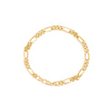 Pulseira Groumet 3x1 Achatada Bitola 5,00 mm em Ouro 18K