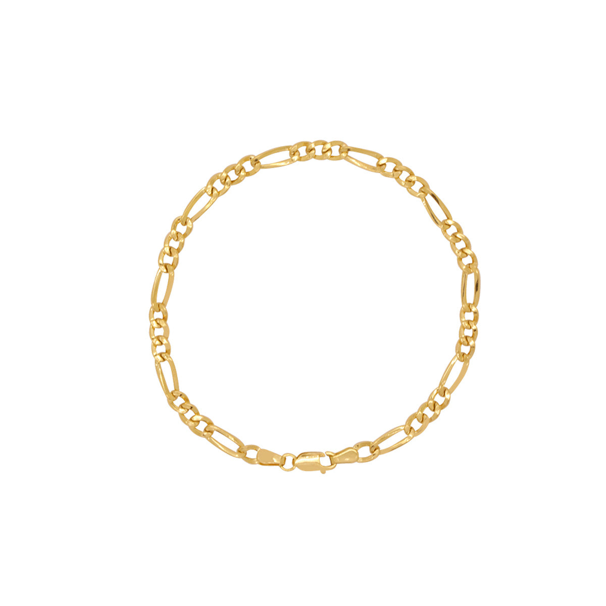 Pulseira Groumet 3x1 Batida Bitola 3,80 mm em Ouro 18K
