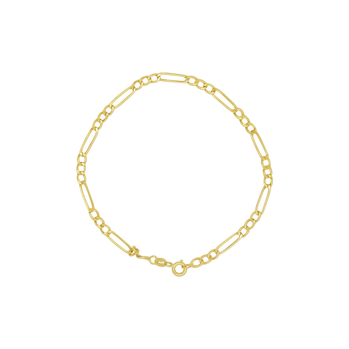 Pulseira Groumet 3x1 Bitola 2,80 mm 19 cm em Ouro 18K