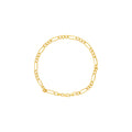 Pulseira Groumet 3x1 Bitola 4,00 mm 21 cm em Ouro 18K