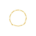 Pulseira Groumet 3x1 Bitola 4,00 mm 21 cm em Ouro 18K
