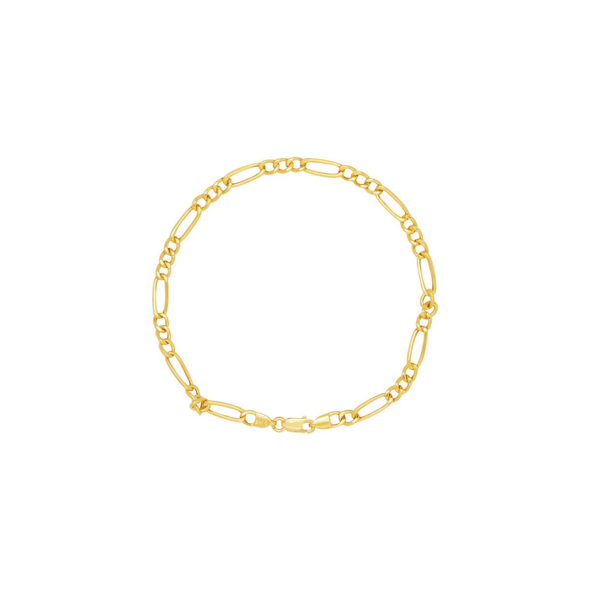 Pulseira Groumet 3x1 Bitola 4,00 mm 21 cm em Ouro 18K