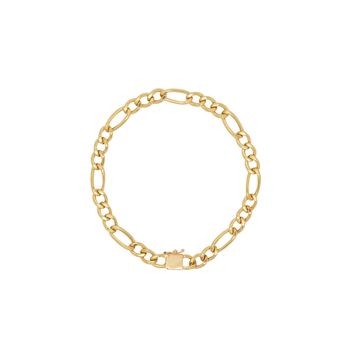 Pulseira Groumet 3x1 Bitola 6,00 mm 21 cm em Ouro 18K