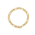Pulseira Groumet 3x1 Bitola 6,70 mm em Ouro 18K