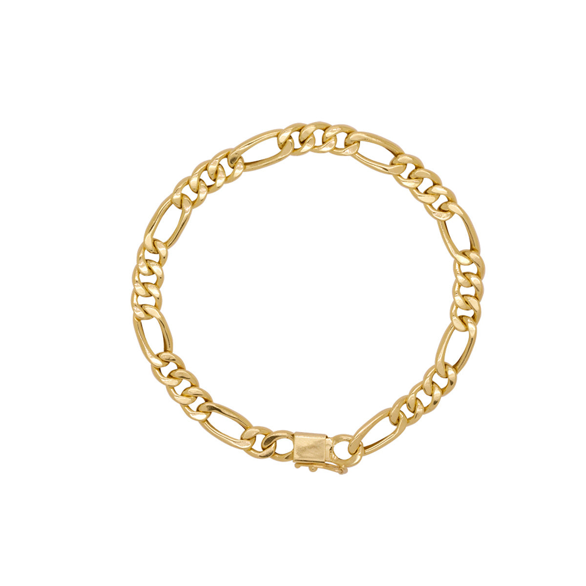 Pulseira Groumet 3x1 Bitola 6,70 mm em Ouro 18K