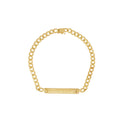 Pulseira Groumet Batida Bitola 5,00 mm Chapa Lisa em Ouro 18K