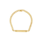 Pulseira Groumet Batida Bitola 5,00 mm Chapa Lisa em Ouro 18K