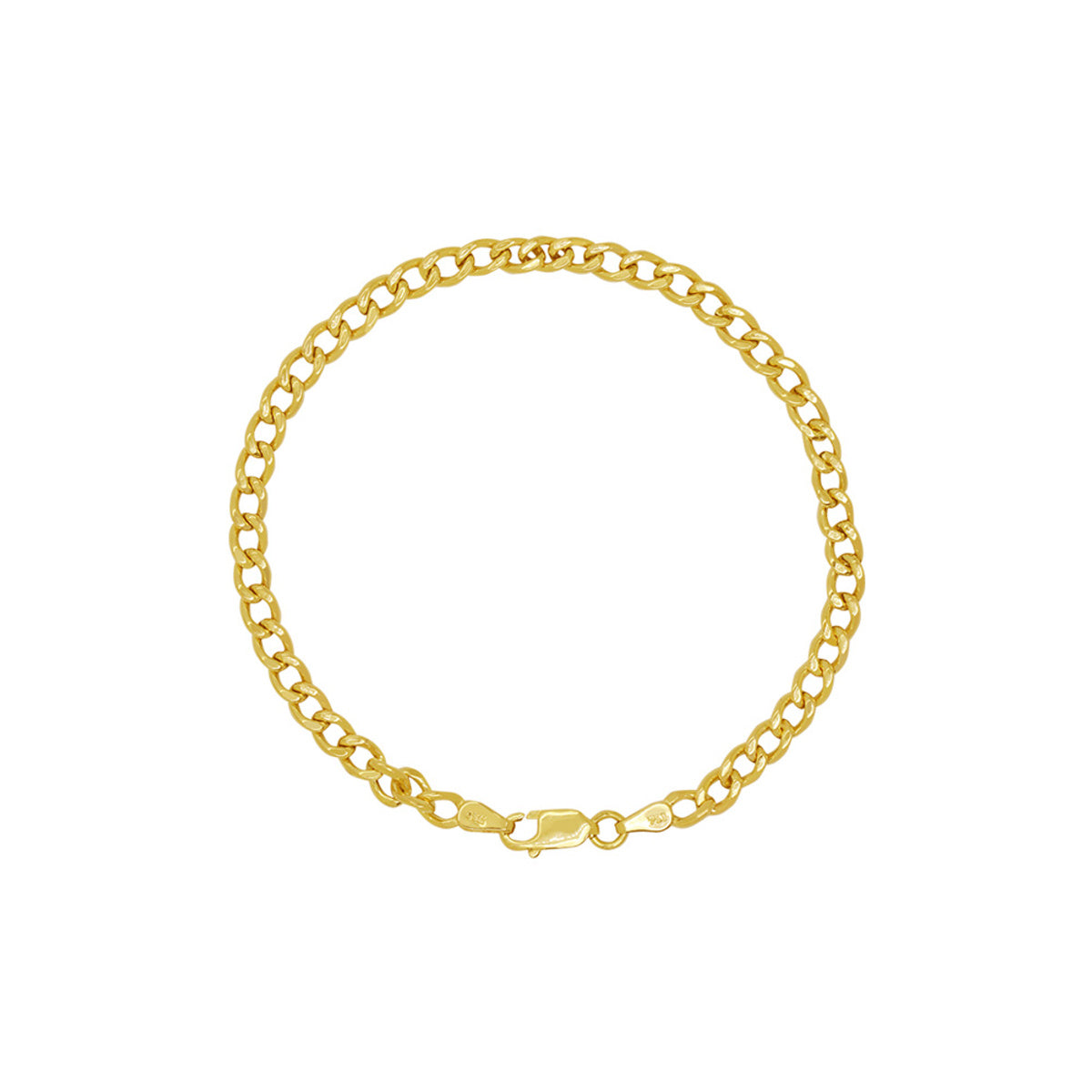 Pulseira Groumet Bitola 3,70 mm 18 cm em Ouro 18K