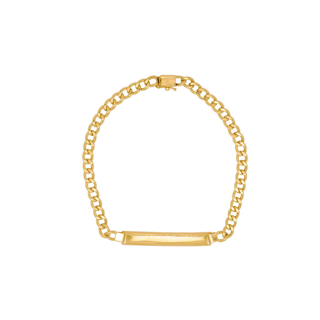 Pulseira Groumet Bitola 4,30 mm Chapa Lisa em Ouro 18K