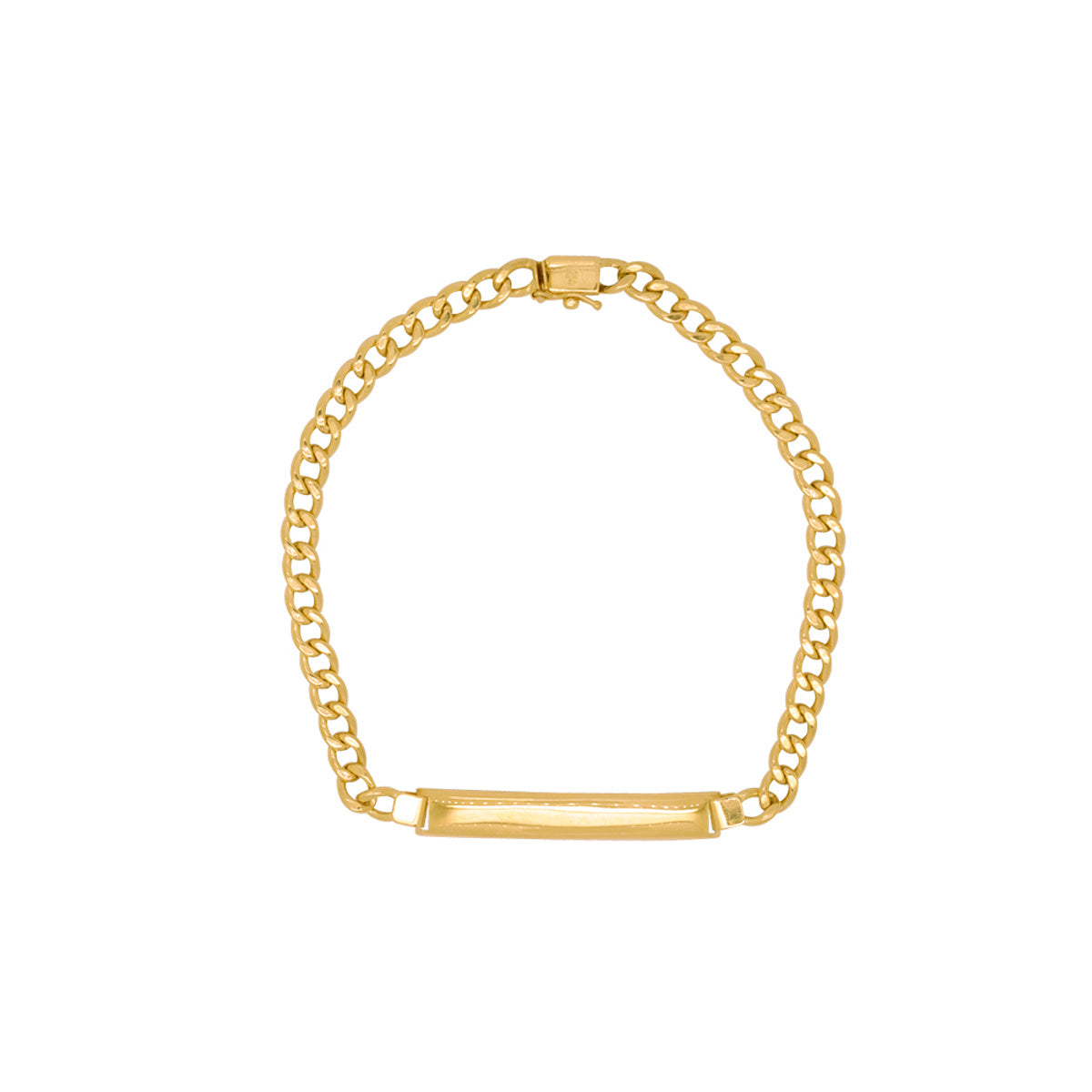 Pulseira Groumet Bitola 4,30 mm Chapa Lisa em Ouro 18K
