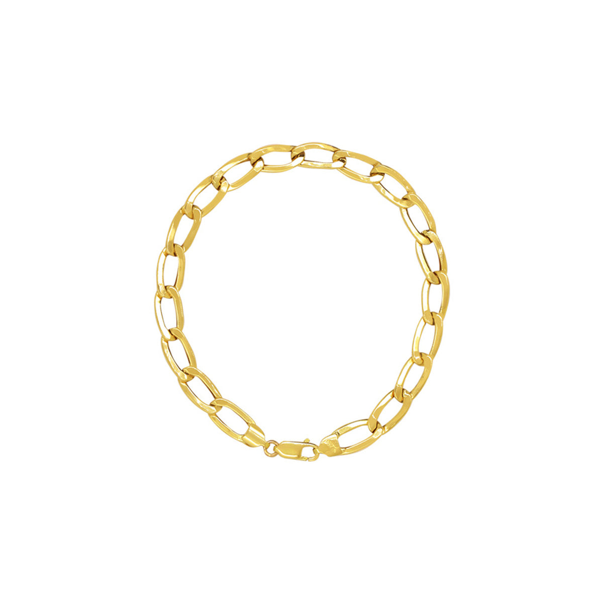 Pulseira Groumet Bitola 6.50 mm 21 cm em Ouro 18K