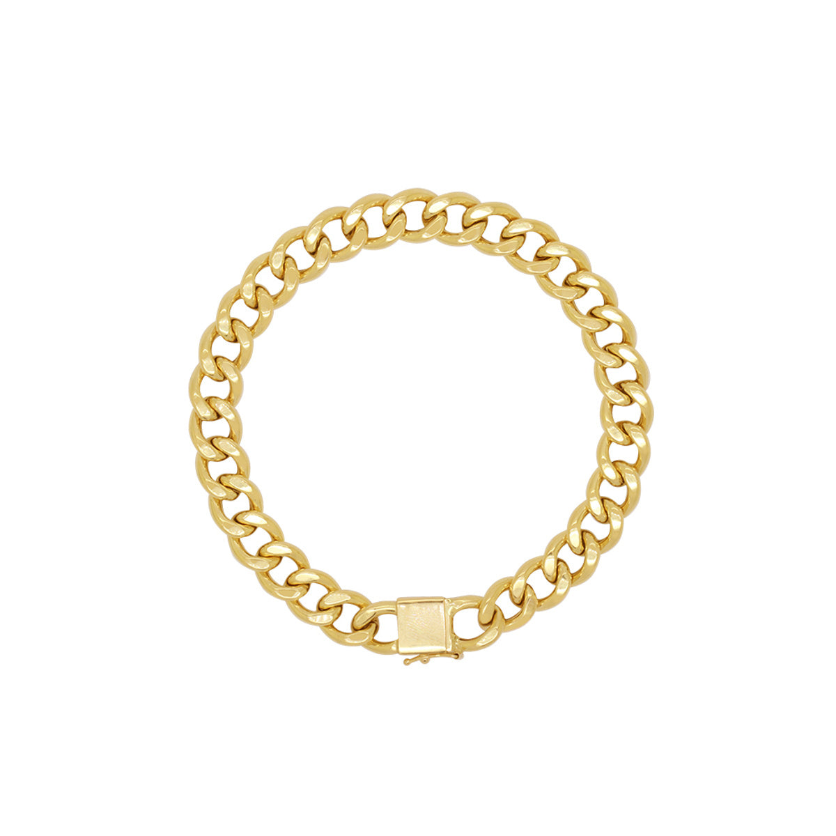 Pulseira Groumet Bitola 8,00 mm 20 cm em Ouro 18K