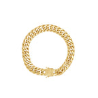 Pulseira Groumet Dupla Batida Bitola 10 mm 21 cm em Ouro 18K