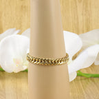 Pulseira Groumet Dupla Batida Bitola 10 mm 21 cm em Ouro 18K