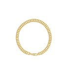 Pulseira Groumet Dupla Batida Bitola 6,00 mm 19 cm em Ouro 18K