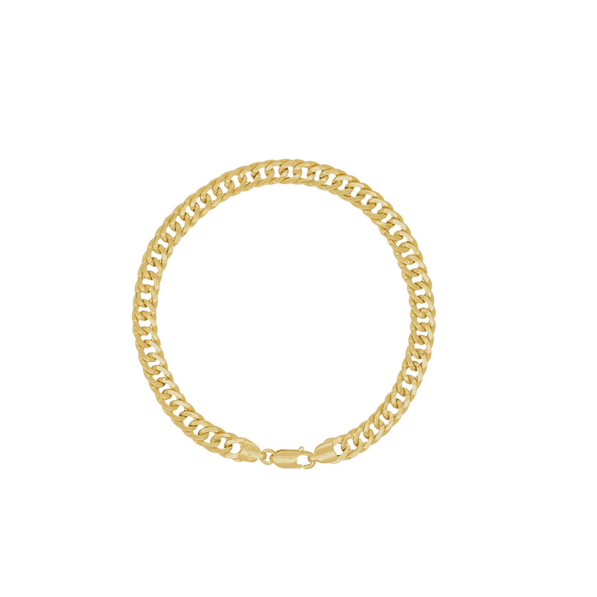 Pulseira Groumet Dupla Batida Bitola 6,00 mm 19 cm em Ouro 18K