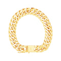 Pulseira Groumet Dupla Bitola 11 mm 21 cm em Ouro 18K