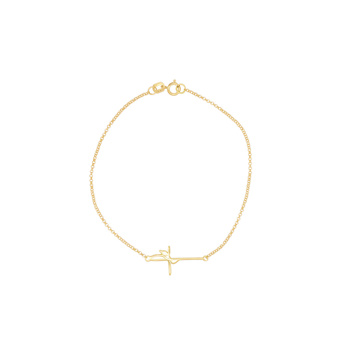 Pulseira Portuguesa Bitola 1,00 mm 17 cm em Ouro 18K