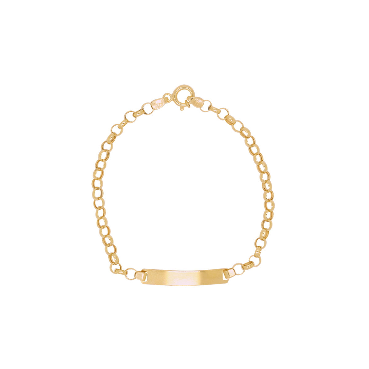 Pulseira Portuguesa Bitola 3,00 mm Chapa Lisa em Ouro 18K