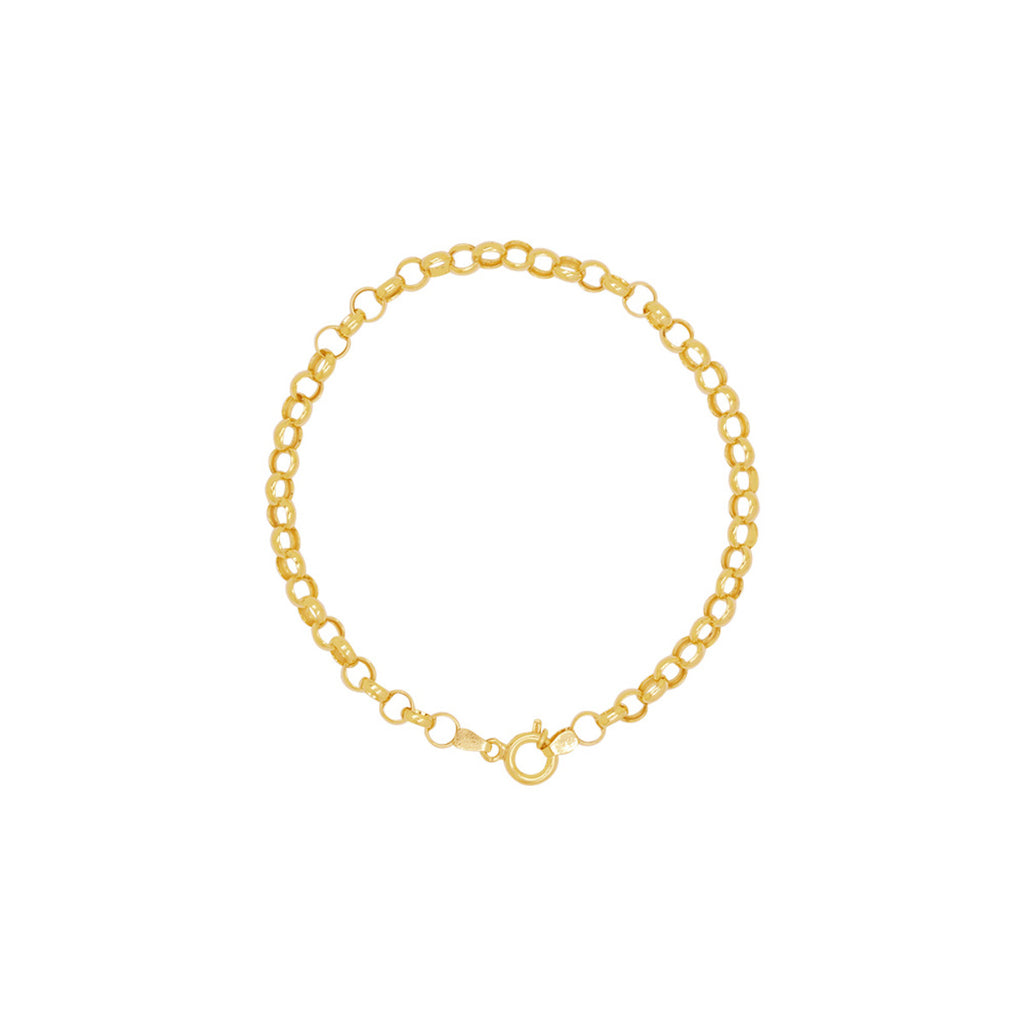 Pulseira Portuguesa Bitola 4,00 mm 19 cm em Ouro 18K